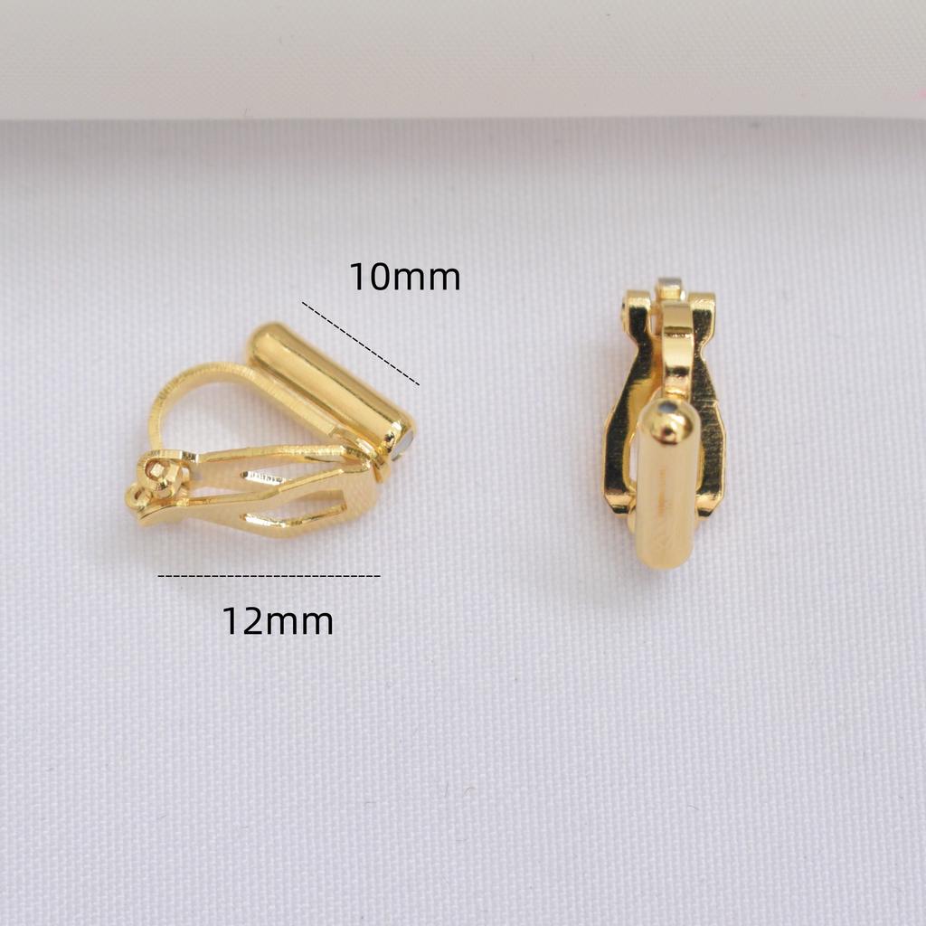 10pcs Color Retention 18K Bag, Gold Triangle Clip Ear Clip, No Ear Piercings Diy Handmade Stud, Painless Earclip Converter Material