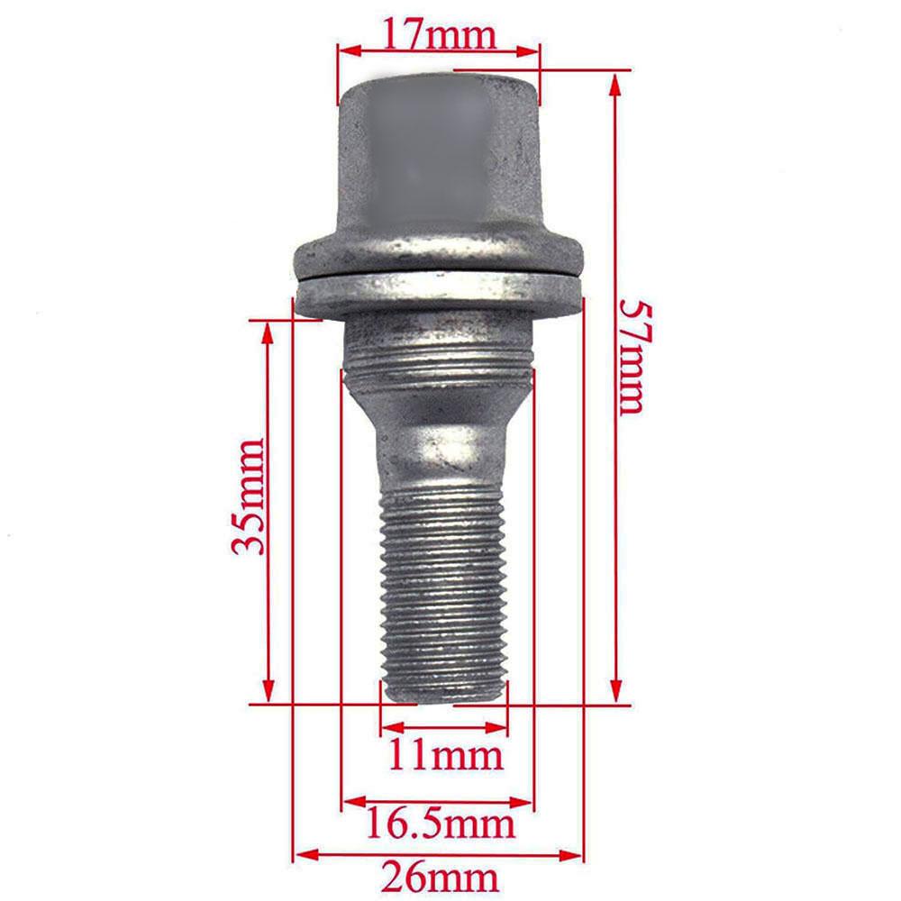 4PCS M12 X 1.25 Wheel Bolts Nuts 9817024580 For Peugeot 1007 407 206 Citroen C2