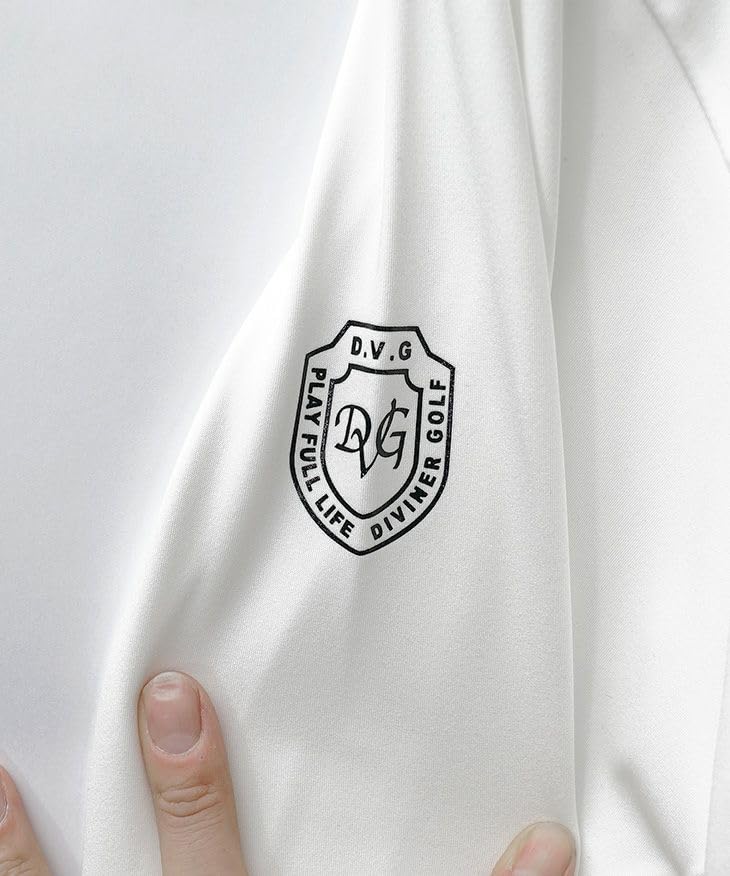 DIVINER GOLF Men's Mock Neck Long Sleeve T-Shirt with Logo, Size L, Black.