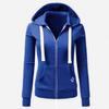 Womens Hoodie With Pockets And Zipper For Casual Wear In Polyester Fabric