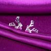 Korean Sterling Silver Antler Earrings – Luxurious Christmas Reindeer Studs