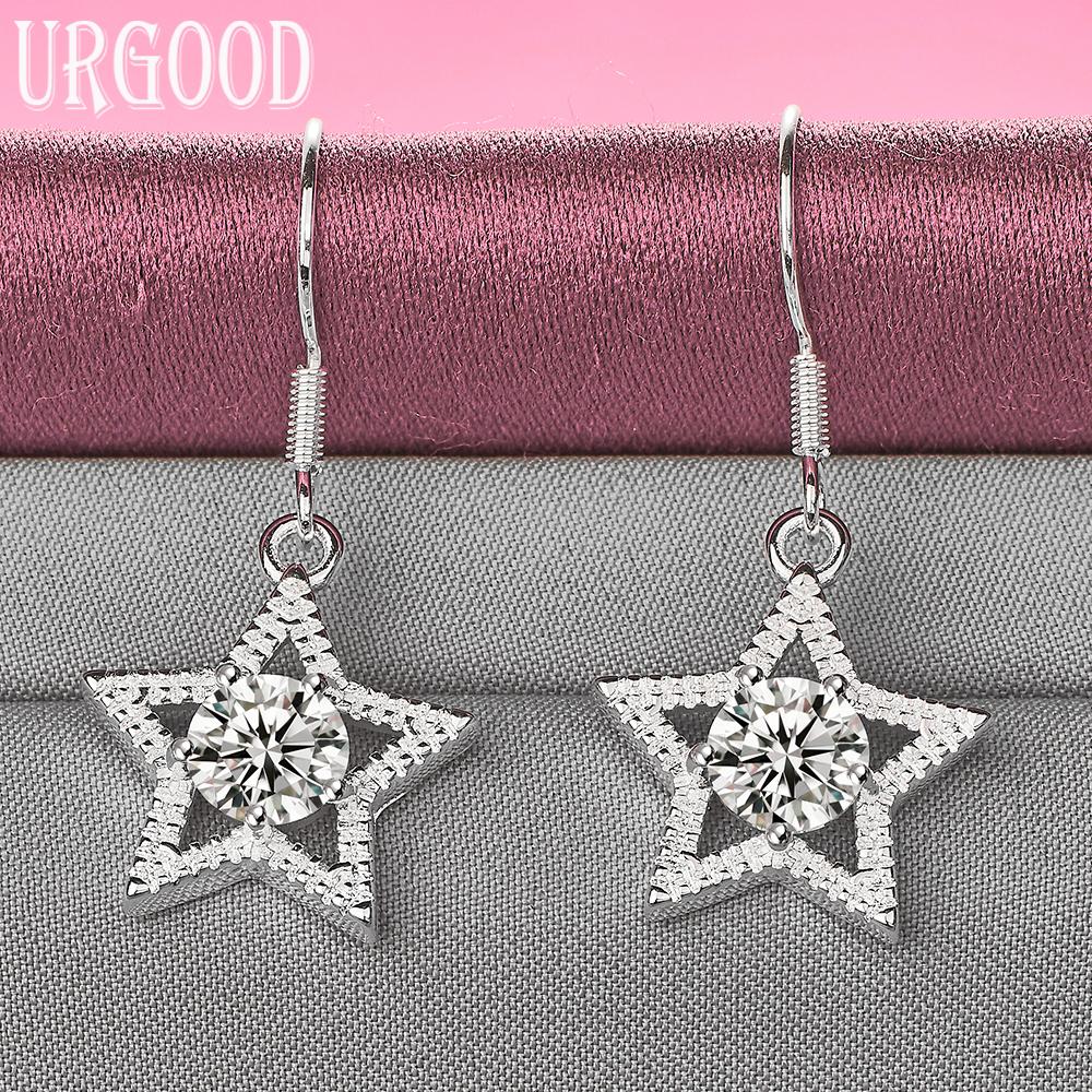 Серьги-звезды из стерлингового серебра 925 пробы с цирконами AAA, свадебные украшения