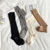 Female Spring and Autumn Pure Color Simple College Style All Build Sweet Long Leg Socks
