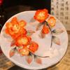 Orange Velvet Flower Hair Clips 1 Pair Retro Style Alloy Barrettes For Wedding Hanfu Traditional Festive Events