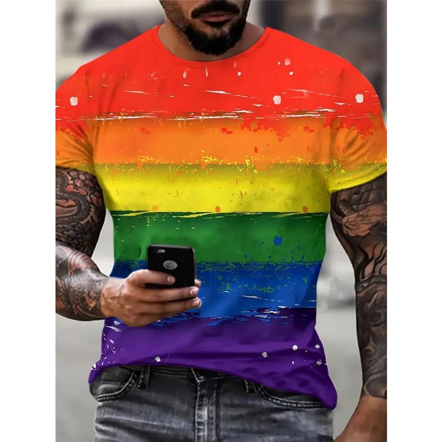 Весна и Осень Радужное Спиральное Облако Жизненная Сила Градиент Повседневная Женская Рубашка Спортивная Мужская Футболка с Коротким Рукавом 3D Печать