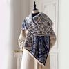 Winter Cashmere Scarf for Women Luxury Warm Shawl Floral Print Windproof Cape Pashmina Handerchief Designer Female Scarf