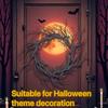 Spooky Black Branch Halloween Wreath Decoration - Vintage Indoor/Outdoor Wall-Mounted Hanging Garland with Twisted Branches