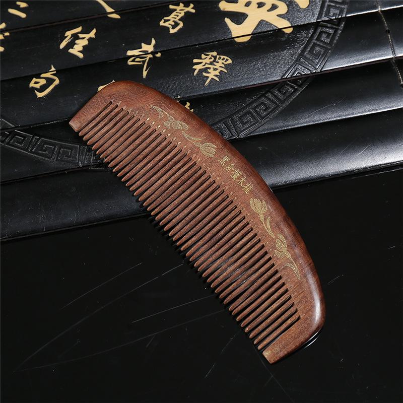 Wooden Comb, Sandalwood Comb, Black Gold Sandalwood Comb, Anti-static Massage, Hair Loss, Wide Teeth, Curling Comb, Long Hair, Household Comb, Gifts.