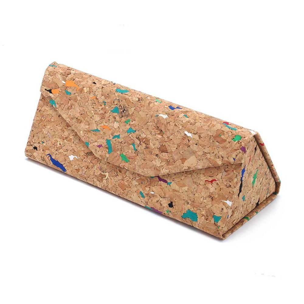 Портативный Треугольный Футляр для Солнцезащитных Очков из PU Кожи Однотонный Водонепроницаемый Чехол для Очков Складной Футляр для Очков Мужской