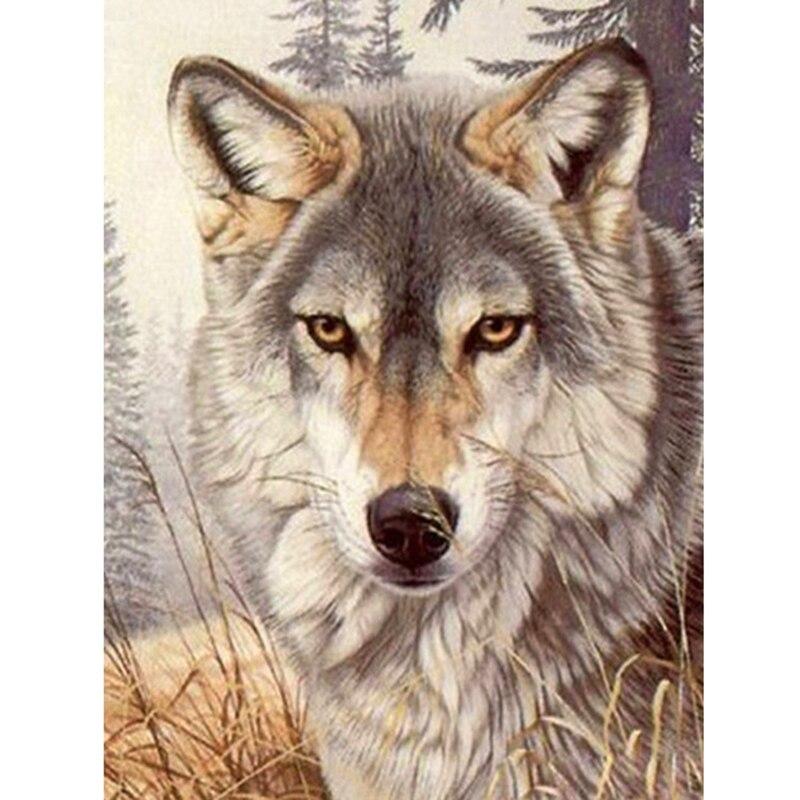 5D DIY Алмазная картина Набор Пейзаж Волк Искусство Алмазная вышивка Стразы Украшения для дома