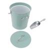 Round Ice Bucket Multipurpose Safe Galvanized Ice Buckets with Lid and Ice Shovel for Bar Restaurant Party Blue