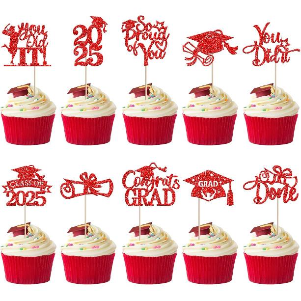 1 PCS High Heel Girl Graduation Cake Topper Black Pink Glitter Done Diploma Class of 2025 Congrats Grad Cap Cake Pick for 2025 Senior High School