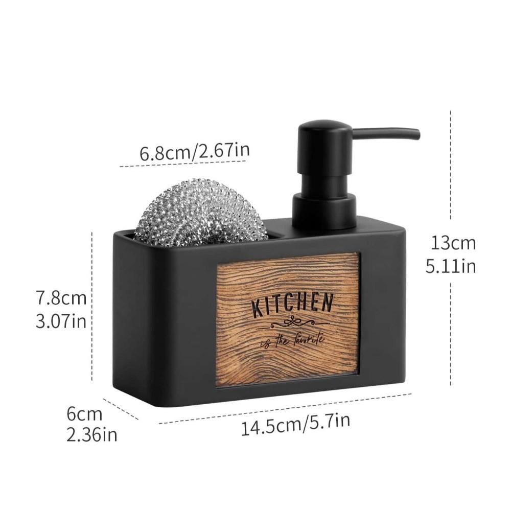 with Sponge Holder Kitchen Soap Dispenser Refillable Bathroom Hand Wash Bottle Restaurant