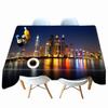 Seascape City Colorful Light Pattern Tablecloth Thicken Cotton Rectangular Round Table Cloth For Wedding Picnic Party