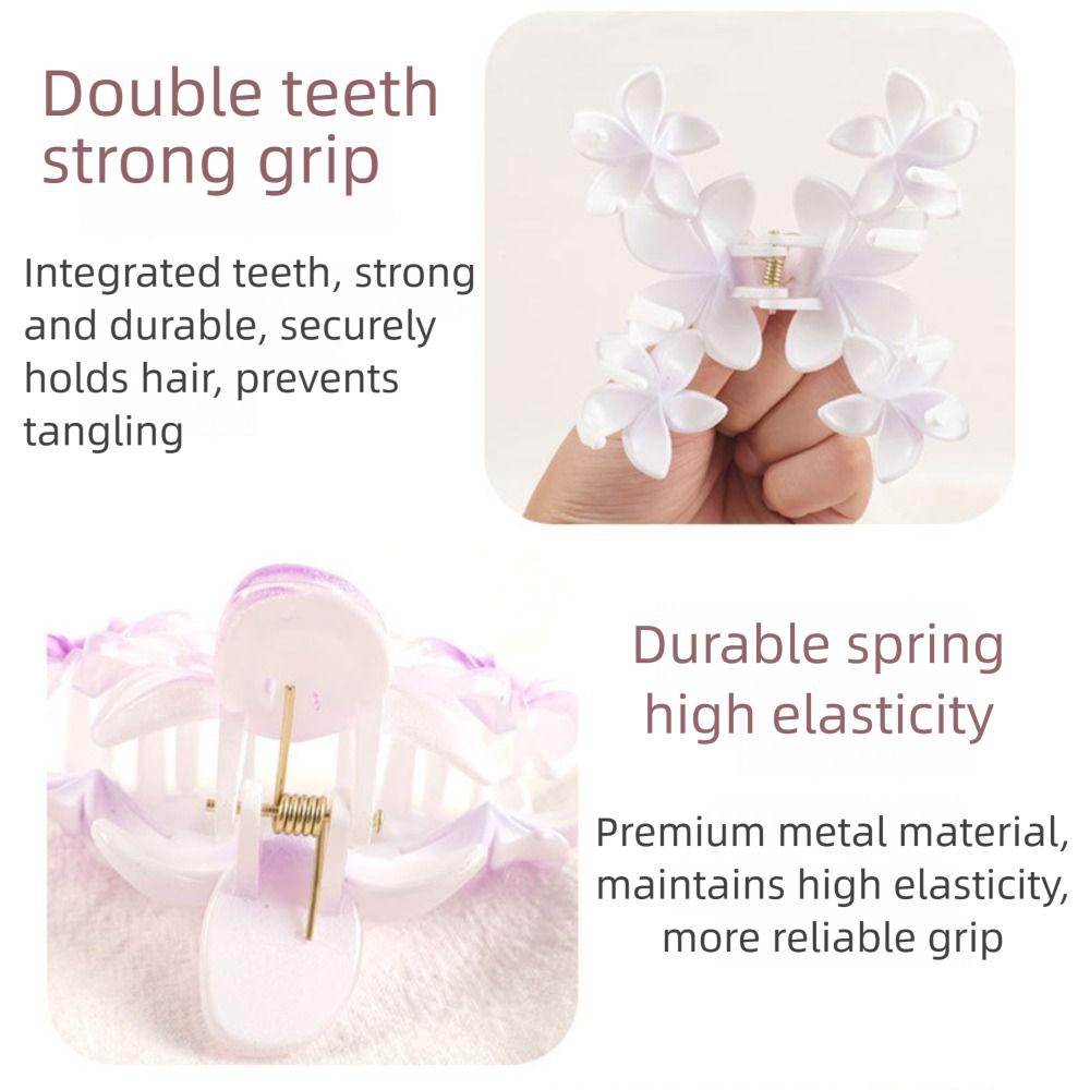 Gradient Design Hair Clip Claws Plumeria Shark Hair Claw Colorful Gradient Flower Clips Girls Gift