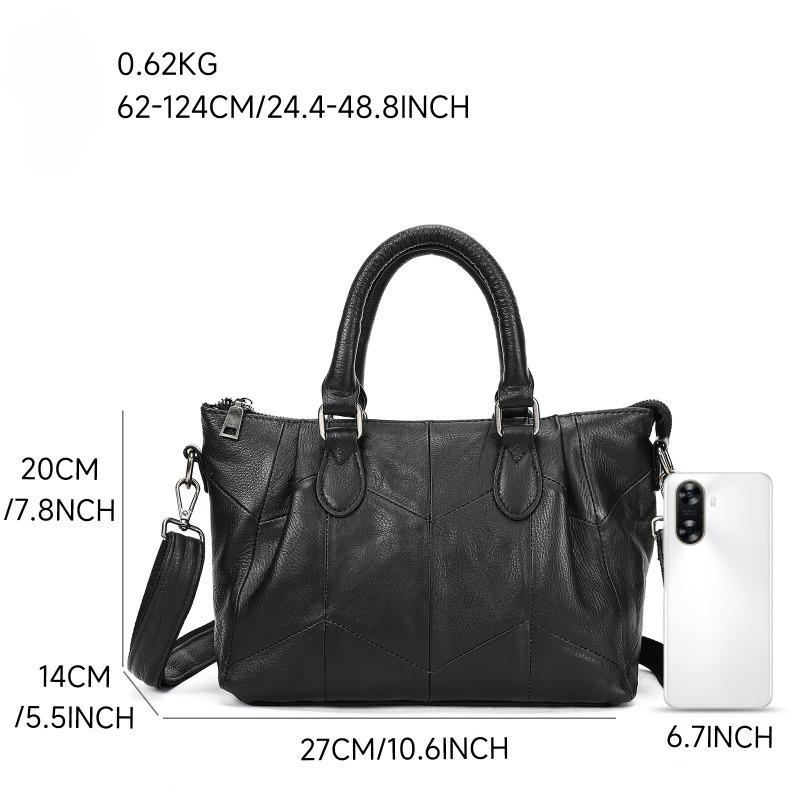Genuine Leather Patchwork Ladies' Bag Commuter Bag Cowhide Single-shoulder Bag Versatile Handbag
