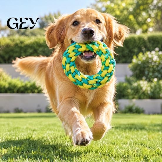 Outdoor Training Gear for Dogs Woven Braided Rope Dog Toy, Durable Cotton Knotted Chew Aggressive Tough Polyester Ropes Interactive Tug-of-War