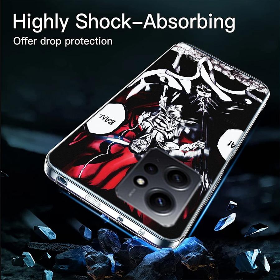 BLEACH Zaraki Kenpachi Phone Case For Redmi Note 14 15 Pro 5G 13 12 Pro Plus 11 11T 11E 11S 10 Pro 10S 9 9S Cover Cell Clear TPU