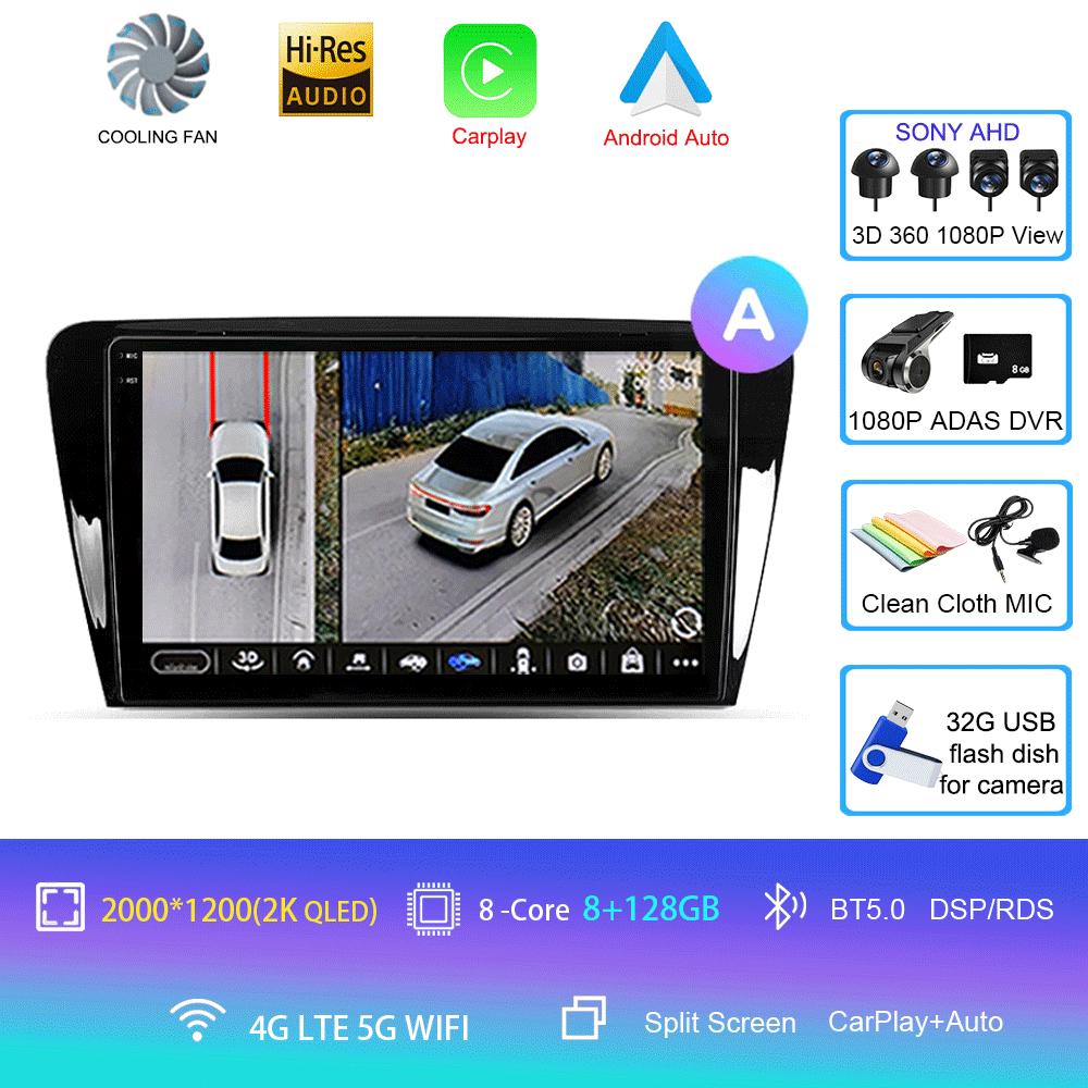 Android 14 Автомобильное радио для Skoda Octavia 3 A7 2013 - 2018 Мультимедийный видеоплеер Навигация стерео GPS Нет 2din 2 din dvd