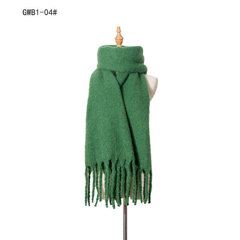 Thickened Men's Solid Color Thick Tassel Warm Circle Sand Scarf Women's Shawl Keep