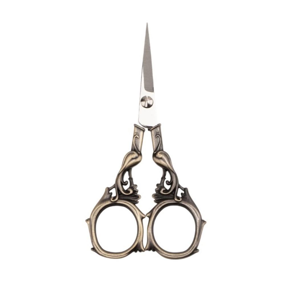 Vintage Engraved Stainless Steel Embroidery Scissors Multi Purpose Craft Tool For Sewing Feather Trimming And Decorative Display