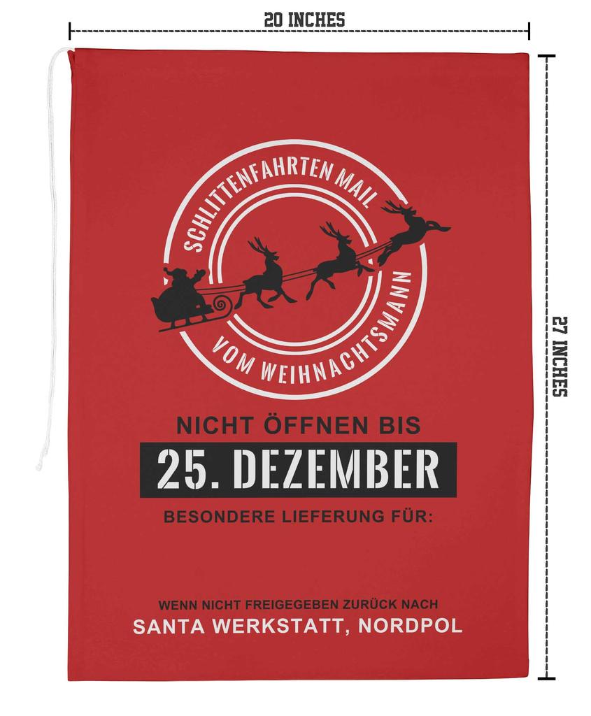 Printtoo Большая холщовая сумка на шнурке, рождественские мешки, подарочный мешок Санты, индивидуальный подарок на вечеринку, 2 шт., 27x20 дюймов