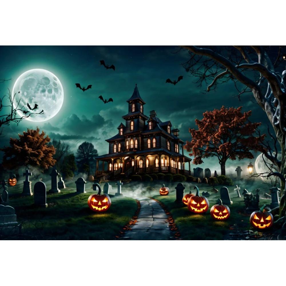 Хэллоуин вечеринка украшение фон ткань ужас ночь лес замок тыква голова висит ткань дом спальня комната украшение