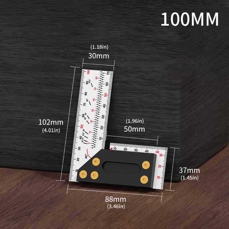 Многофункциональный стальной столярный инструмент: Направляющая под углом 45° и угольник для разметки 90° - Улучшения для точной разметки и измерения
