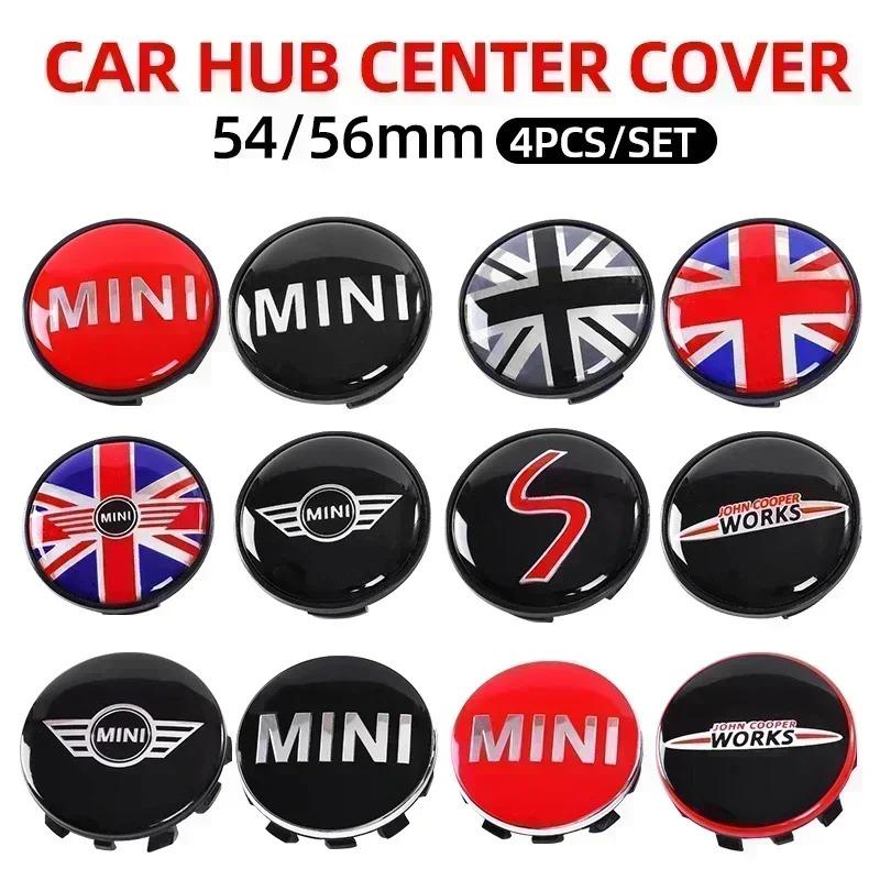 4pcs  56mm 54mm Car Wheel Center Hub Cap Badge Emblem Sticker For BMW Mini Cooper One S JCW R50 R53 R55 R56 R57 R60 F55 F56