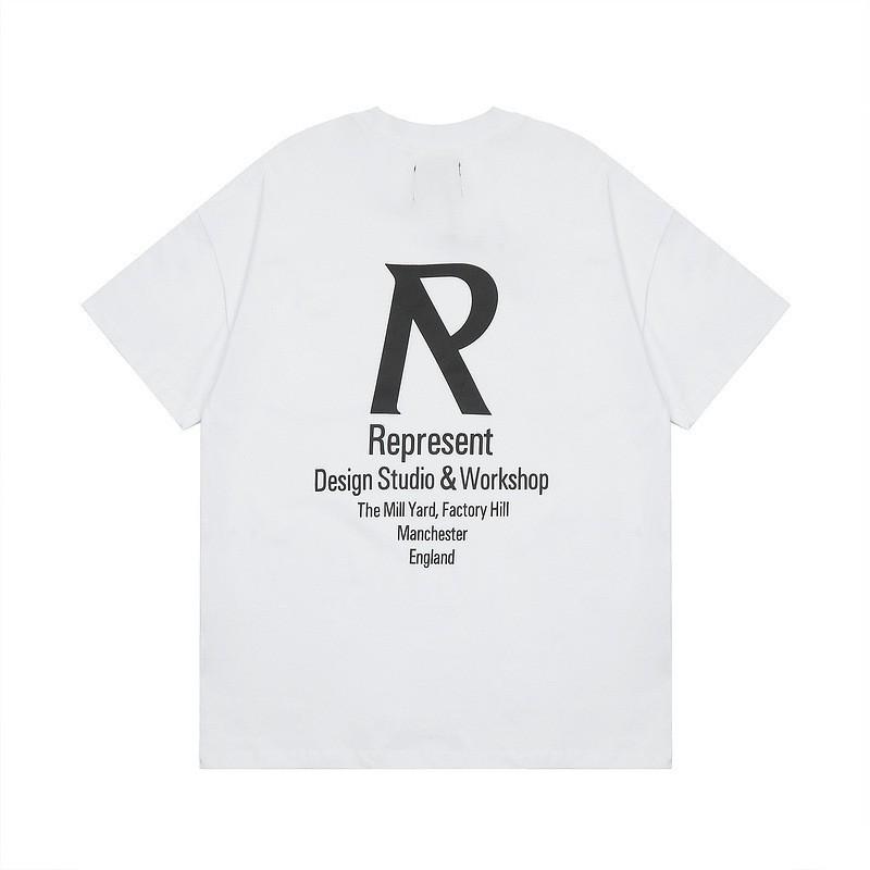 American Vintage REPRES Letter Print Oversized Short Sleeve T-Shirt Couples