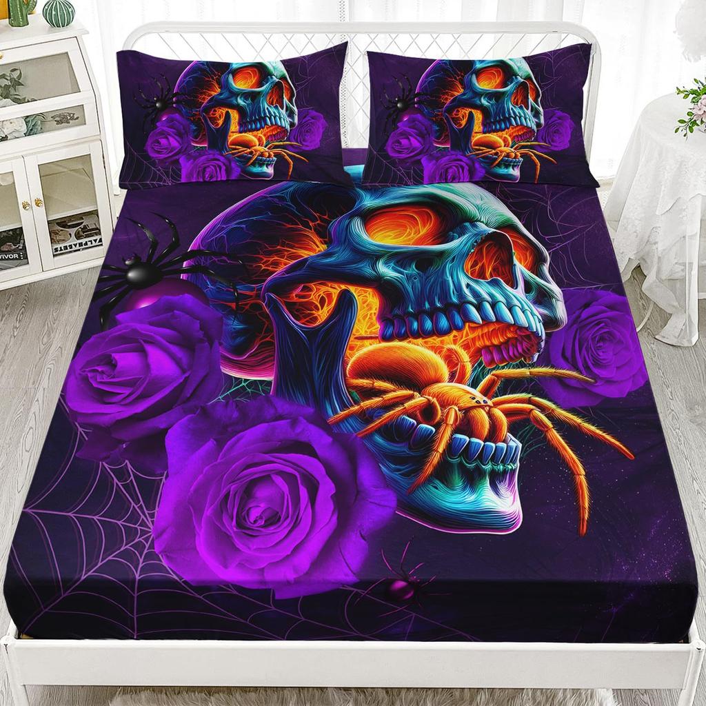 Butterfly Skull Personalized Pattern Mattress Three-Piece Digital Printing Bedding Set Children Adult