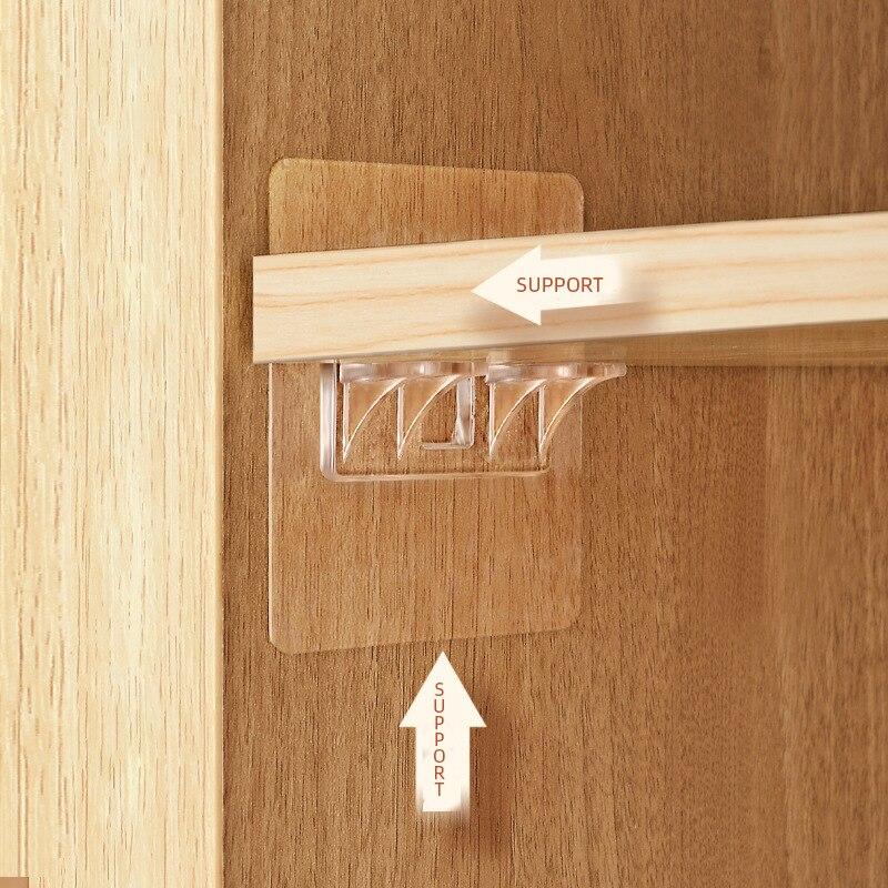 Держатели для полок, настенные полки для гардероба, клейкие колышки, кронштейн для перегородки шкафа, зажим для поддержки шкафа