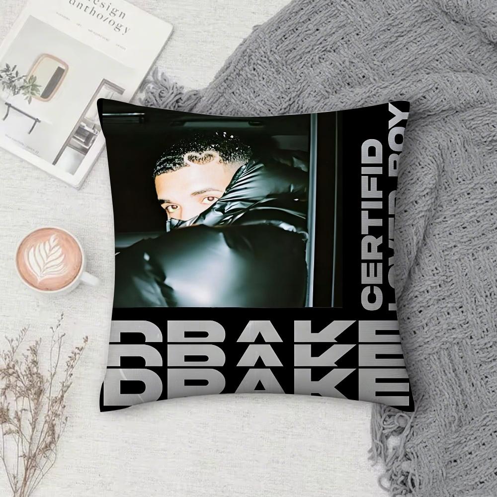 D-Drake For All the Dogs Наволочка Квадратная Двусторонняя Печать Короткий Плюш Чехол для Диванной Подушки Прикроватная Подушка