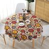 Bohemian National Wind Round Tablecloth With Lace Hem Cotton Printed Hotel Decorative Table Cloth Sunflower Decor Table Covers