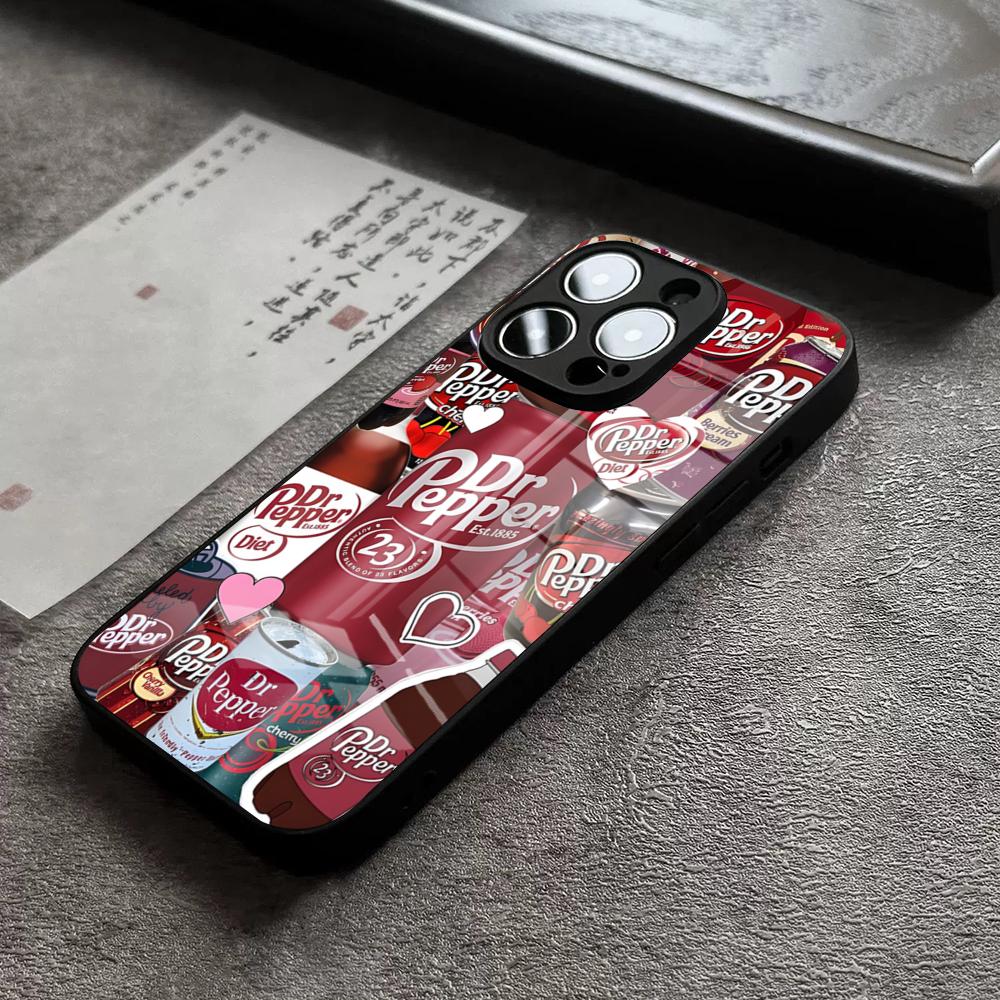 Чехол для телефона Dr-P-Pepper для IPhone 16 Pro Max 14 17 Air 12 15 11 13 Mini X XR XS Max SE Стеклянная крышка