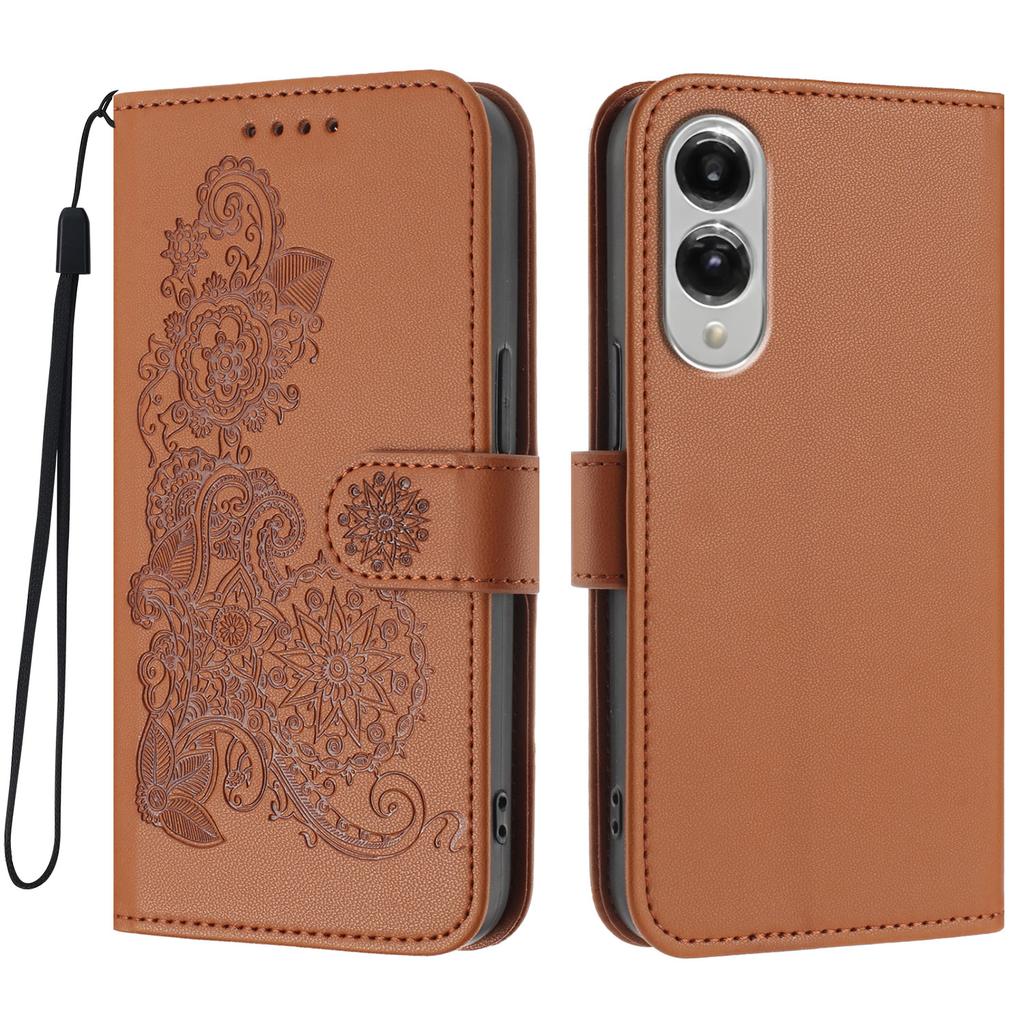 For Samsung Galaxy S25 Edge Phone Cases Mandala Flower Leather Wallet Mobile Cover with Strap