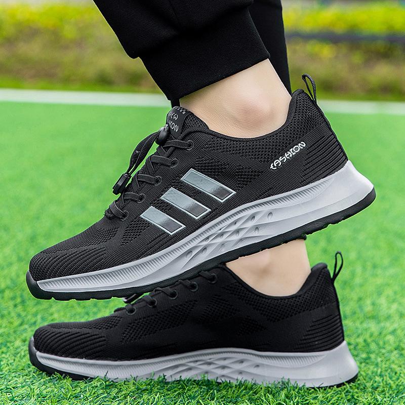 Популярная осенняя новинка - летающая плетеная обувь для пожилых людей, мужская и женская обувь для мам, повседневная обувь из нескользящей дышащей сетки для пар