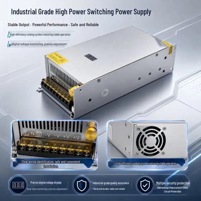 220V Adjustable Power Supply, 0-48V, 1000W/1200W High-Power DC Switch