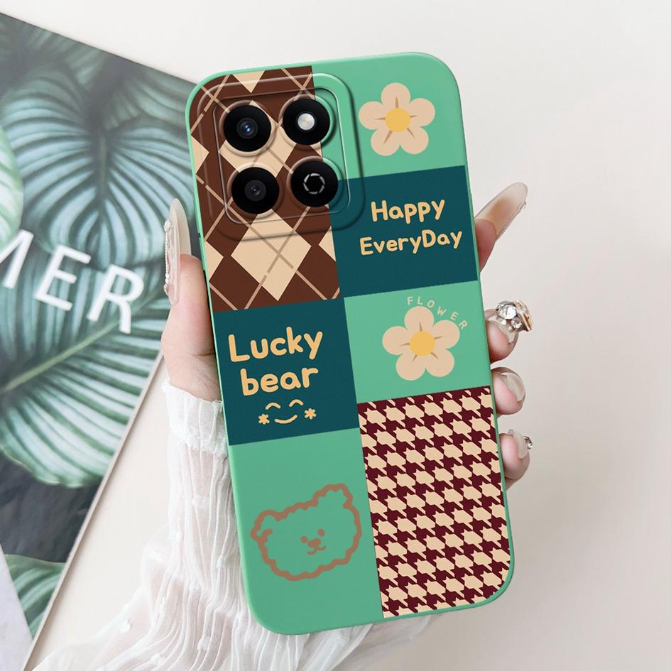 For Honor X7c 4G Case ALT-LX2 Shockproof Cover Sweet Girls Love Heart Soft Liquid Silicone Phone Cases For Honor 200 Smart Coque