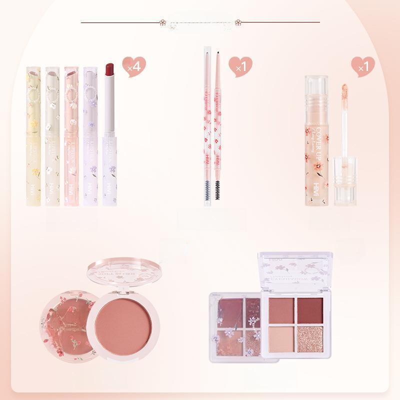 Hivi Flower Gift Box Makeup Set: Velvet Lip Glaze Lipstick 8-piece Set Perfect Holiday Gift for Girlfriend and Wife