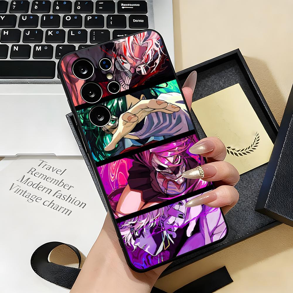 Чехол для телефона ANIME D-Dandadans для Samsung S26 S25 S24 FE S23 S22 S21 Plus S20 Ultra Note20Ultra Черный Мягкий