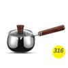 316 Stainless Steel Milk Saucepan with Lid Round Pasta Pot Cookware Stockpot Stovepot for Hotel Camping Restaurant 12 14cm