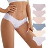 Women's Low-Waist Breathable Ice Silk Briefs with Wave Edge