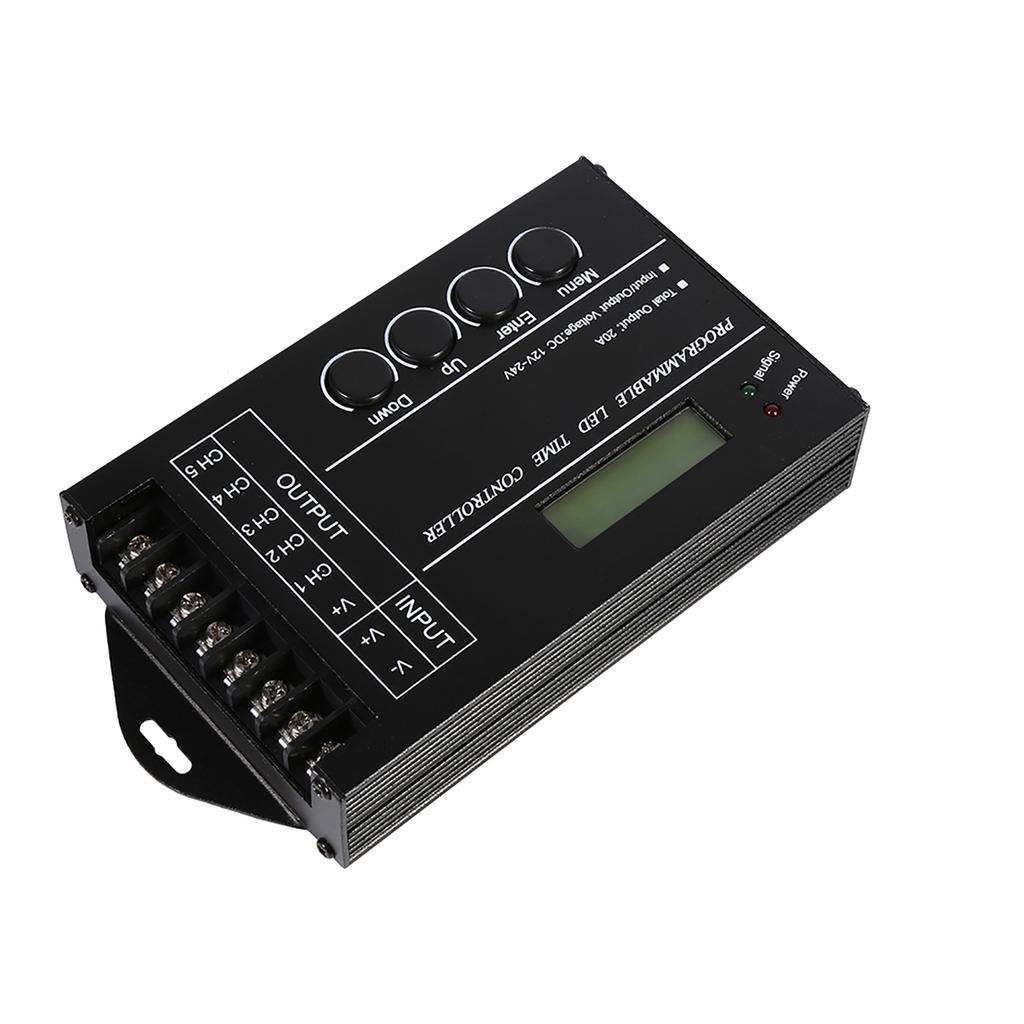 DC12/24V 20A Programmable LED Time Controller 5 Channels Color Adjustable With CD USB Cable