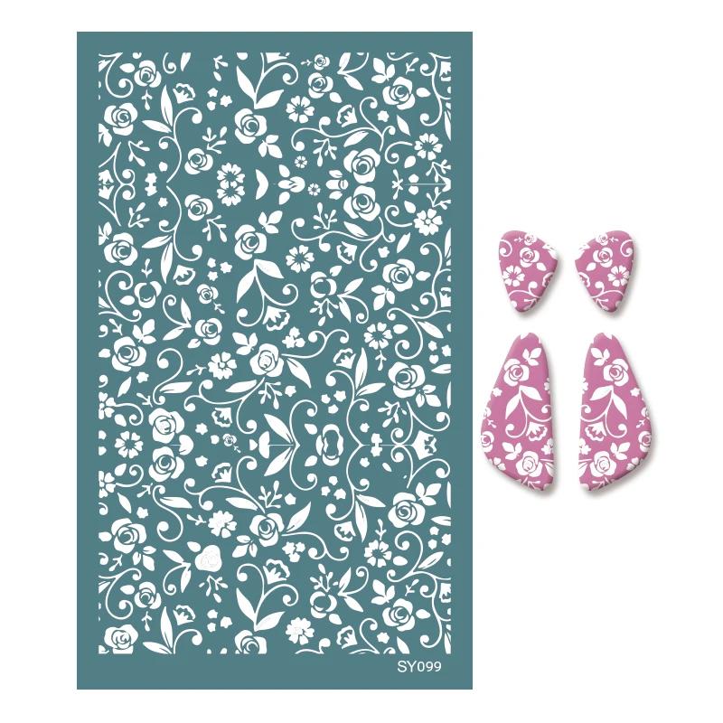 Инструменты для полимерной глины Шелкотрафаретные трафареты Растение Цветок Лист Печать Глина Сетка Трафарет Изготовление Украшений Серьги Декоративный Шаблон