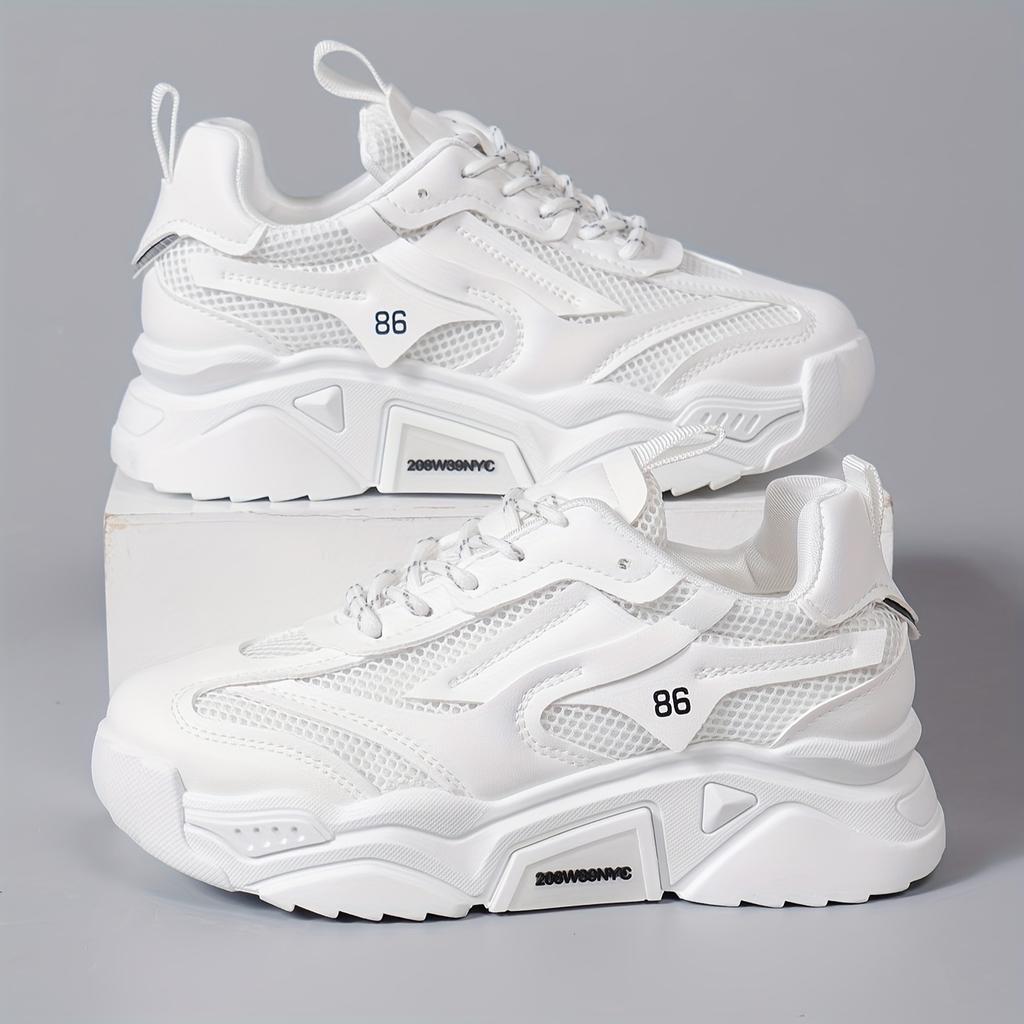 2025 Конфетный цвет Сетчатые Поп Обувь Женские Толстая Подошва Повседневные Кроссовки Сто Мягкая Подошва Дышащие Беговые Кроссовки