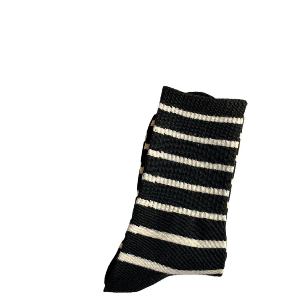 Женские полосатые носки до середины голени Maillard — весна и осень в корейском стиле с брюками Shark