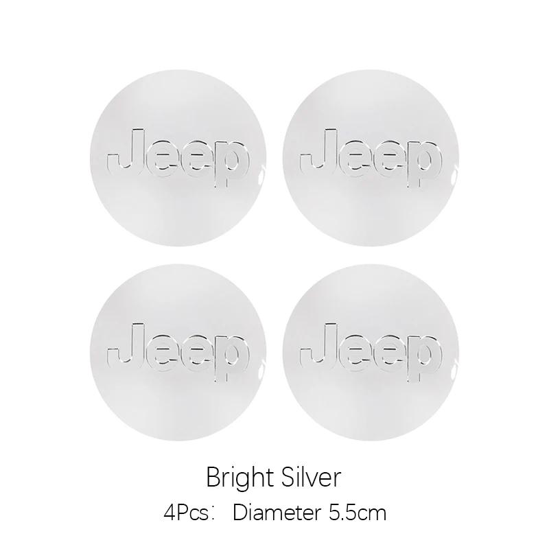For Jeep For Jeep Renegade Compass Grand Cherokee Wrangler jk Gladiator 4pcs ABS Electroplating Car Wheel Hub Center Cover  A