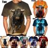 Bull Series 3D Trend Printed Adult Casual Fashion Short Sleeved T-shirt
