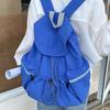 Women's Casual Backpack New Pleated Drawstring Nylon Backpack Women's Trend Large Capacity Flip Student Backpack for Girls